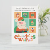 赤緑の落書き かわいいサンタクロース クリスマスの願い 招待状 (スタンド正面)
