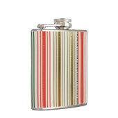 赤緑の金ゴールドのクリスマスストライプ フラスク (右)