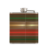 赤緑の金ゴールドのクリスマスストライプ フラスク (裏面)