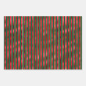 赤緑の金ゴールドストライプ ラッピングペーパーシート (正面)