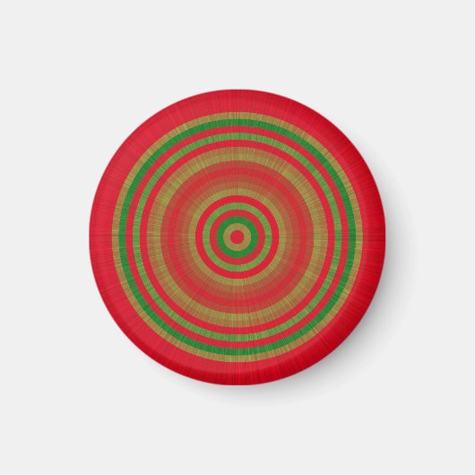 赤緑の金ゴールドリングや輪 マグネット (正面)