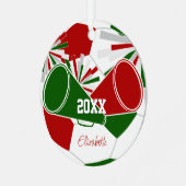 赤緑またはANY COLORSサッカー応援隊 メタルオーナメント (正面左)