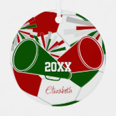 赤緑またはANY COLORSサッカー応援隊 メタルオーナメント (正面)