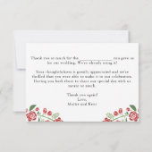 赤緑エレガントフローラ結婚夫婦 サンキューカード (裏面)