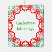 赤緑デザイン額縁 セラミックオーナメント (左)