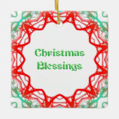 赤緑デザイン額縁 セラミックオーナメント (正面)