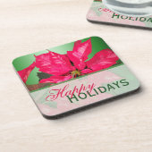 赤緑ポインセチア・コースター・セット(6) コースター (左側)