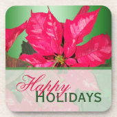 赤緑ポインセチア・コースター・セット(6) コースター (正面)