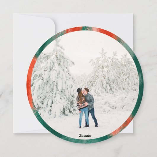 赤緑モダンの抽象芸術絵を描 シーズンカード (裏面)