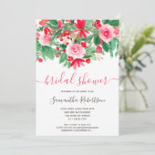 赤緑冬フローラ水彩ブライダルシャワー 招待状 (スタンド正面)
