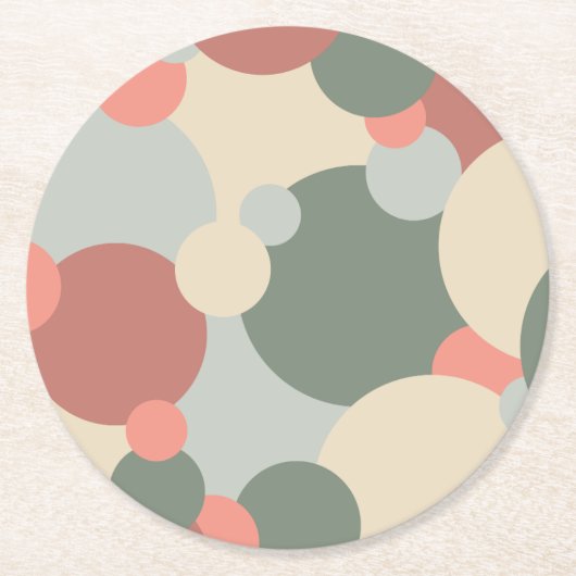 赤緑分子紙コースター ラウンドペーパーコースター (正面)