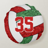 赤緑女子バレーボールチーム精神 ラウンドクッション (裏面)