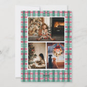 赤緑格子縞水彩フランネルファミリー写真 シーズンカード (裏面)