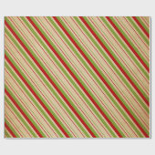 赤緑模様包ストライプの装紙 ラッピングペーパー (フラット)