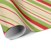 赤緑模様包ストライプの装紙 ラッピングペーパー (ロールコーナー)