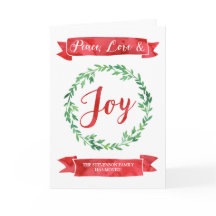 赤緑水彩リースクリスマス新住所