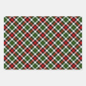 赤緑白と黒の格子縞 ラッピングペーパーシート (正面)