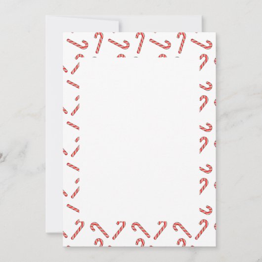 赤緑白のキャンディケーンの絵の招待状 招待状 (正面)