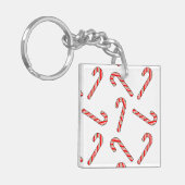 赤緑白のキャンディーケインスケッチ キーホルダー (正面左)