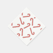 赤緑白のキャンディーケインスケッチ スタンダードカクテルナプキン (角)