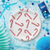 赤緑白のキャンディーケインスケッチ ペーパープレート (パーティー)