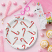 赤緑白のキャンディーケインスケッチ ペーパープレート (パーティー)