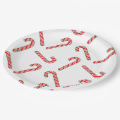 赤緑白のキャンディーケインスケッチ ペーパープレート (アングル)