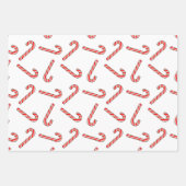 赤緑白のキャンディーケインスケッチ ラッピングペーパーシート (正面)