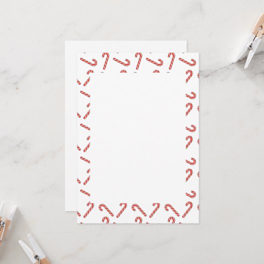 赤緑白のストライプ カントリー風のクリスマス 説明書き 招待状 (正面/裏面インサイチュ)