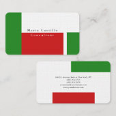 赤緑白エレガントミニマルモダンリスト 名刺 (正面/裏面)