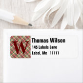 赤緑白タータンチェック格子模様 ラベル (インサイチュ)