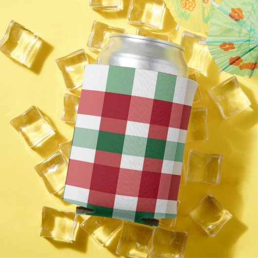 赤緑白チェッカークーラーボックス 缶クーラー (インサイチュ 夏)