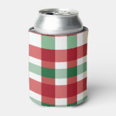 赤緑白チェッカークーラーボックス 缶クーラー (缶正面)