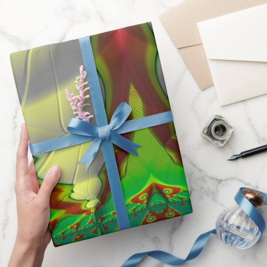 ~赤緑白フラクタル~クリスマス ラッピングペーパー (ギフト)