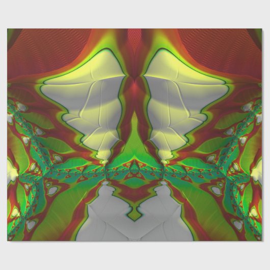 ~赤緑白フラクタル~クリスマス ラッピングペーパー (フラット)