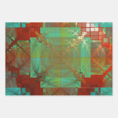 赤緑色融合ラッピング紙 ラッピングペーパーシート (正面3)