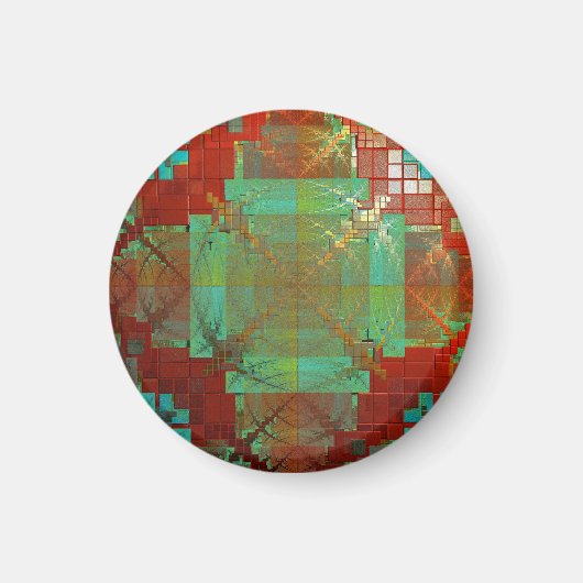 赤緑色融着磁石 マグネット (正面)