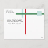 赤緑青カラーストリップモダン シーズンポストカード (裏面)