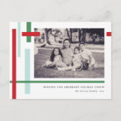 赤緑青カラーストリップモダン シーズンポストカード (正面)