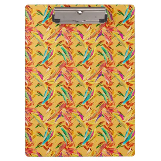 赤緑青パープル抽象芸術フローラアールデコ クリップボード (正面)