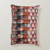 赤緑青織物 アクセントクッション (裏面(縦))