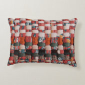 赤緑青織物 アクセントクッション (裏面)