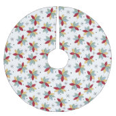 赤緑青黄色抽象芸術花世紀中葉 ブラッシュドポリエステルツリースカート (正面)