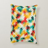 赤緑黄白色抽象芸術格子縞 アクセントクッション (裏面(縦))