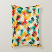 赤緑黄白色抽象芸術格子縞 アクセントクッション (正面(垂直))