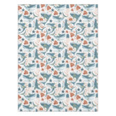 赤緑黄色のサメ貝クラゲ テーブルクロス (正面)