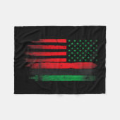赤緑黒歴史米国国旗 フリースブランケット (正面(横))