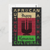 赤緑黒AFRoCAアフロアフリカブラック伝統 ポストカード (正面/裏面)