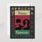 赤緑黒AFRoCAアフロアフリカブラック伝統 ポストカード (正面/裏面)