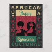 赤緑黒AFRoCAアフロアフリカブラック伝統 ポストカード (正面)
